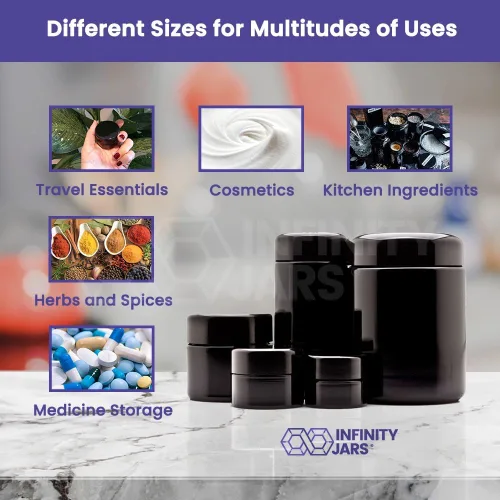 Vista 3 de Infinity Jars Tarro con tapa de rosca, hermético, a prueba de olores, contenedor recargable para almacenamiento a largo plazo, café, especias, té