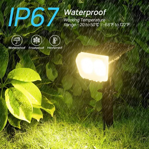 Vista 6 de Consciot Focos solares impermeables para exteriores, 24 LED del anochecer al amanecer, luces de pared ajustables 2 en 1, focos solares de paisaje