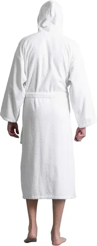 Vista 4 de Bata de baño con capucha para hombre, tela de algodón turco de primera calidad, cómoda, absorbente