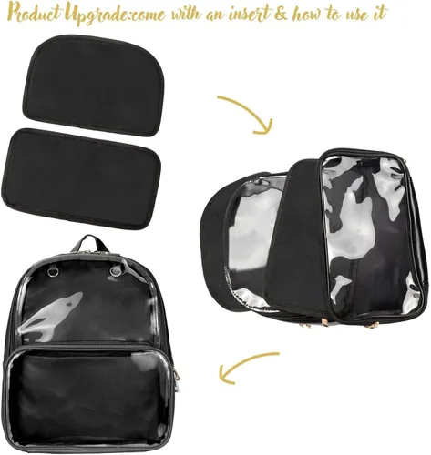 Vista 2 de STEAMEDBUN Ita Bag - Mochila de piel sintética con doble ventana, diseño de caramelo, con inserción