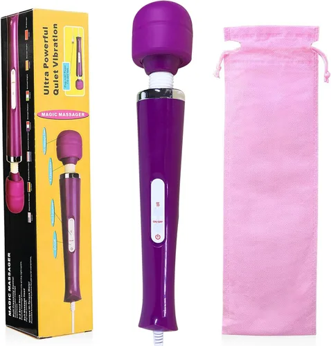 Vista 5 de Masajeador de potencia vibratoria, herramienta grande, masaje eléctrico deportivo para mujeres, masajeador muscular de tejido profundo de mano, Negro