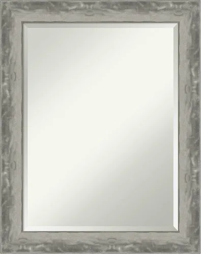 Vista 10 de Amanti Art Espejo de pared plateado de 35 x 45 pulgadas, con línea de onda, angosto, rectangular, para decoración de pared, sala de estar, marco