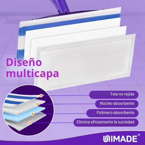 Vista 3 de UNIMADE 100 unidades de repuesto de almohadilla de fregona compatible con Swiffer WetJet