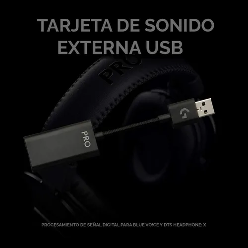 Vista 7 de Logitech G Pro X - Auriculares de diadema para videojuegos, con tecnología de voz azul, color negro