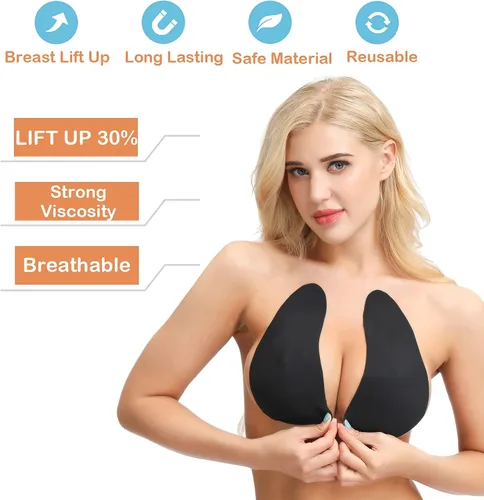 Vista 2 de Cinta invisible para levantamiento de senos con adhesivo push up para copa A-E, pecho grande