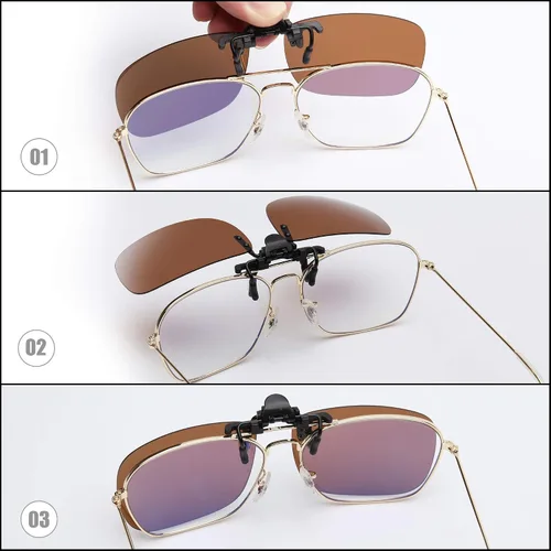 Vista 5 de JM - Gafas de sol polarizadas con clip sin marco para gafas graduadas