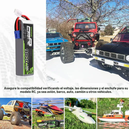 Vista 5 de OVONIC 4S LiPo Batería 9000mAh 14.8V 130C RC Batería con conector EC5 (paquete de 2)
