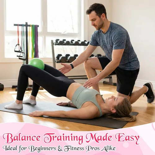 Vista 5 de Sotiff 20 pelotas pequeñas de ejercicio de pilates de 9 pulgadas, mini pelotas de barra de yoga para estabilidad, fitness, terapia física