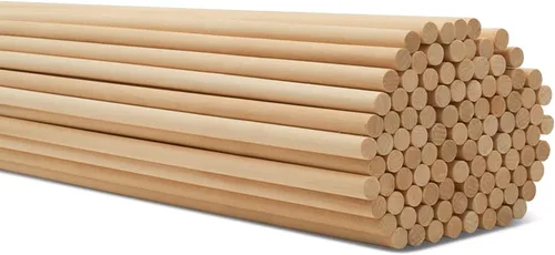 Vista 21 de Varillas de madera sin terminar de 1/4 x 6 pulgadas, para manualidades y bricolaje, 50 unidades Woodpeckers