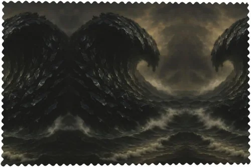 Vista 8 de Rectangular Placemats Set of 4, Heat Resistant Obsidian Tsunami Printed Kitchen Dining Table Mats