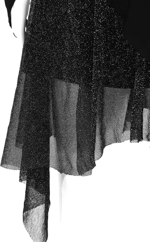 Vista 6 de JEATHA Vestido de baile latino asimétrico de manga larga para mujer, con un solo hombro