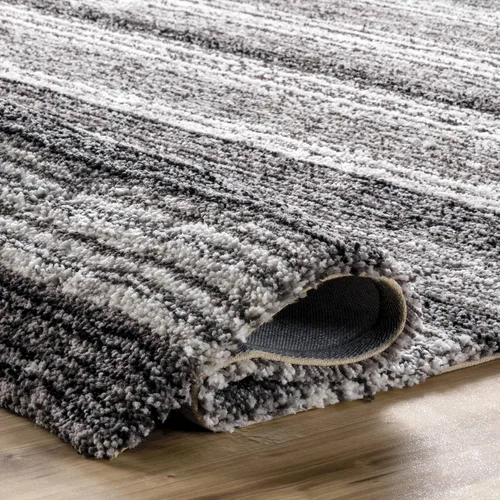 Vista 6 de nuLOOM Classie - Alfombra de pelo largo, tejida a mano, 3 x 5 pies, ovalada, gris multicolor