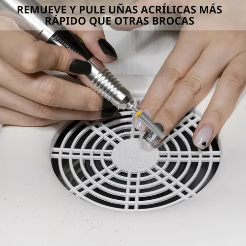 Vista 8 de Broca de carburo de tungsteno súper larga 5 en 1, broca electrónica para uñas de gel acrílico, eliminación de forma de uñas doble, broca de uñas