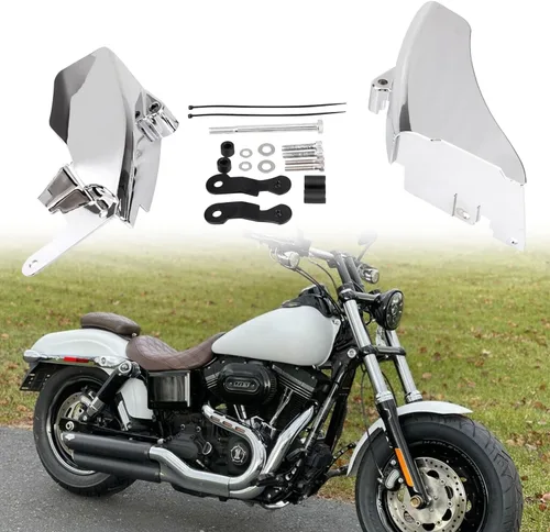 Vista 2 de Kit de cubierta de protector térmico para motocicleta ABS de marco medio para deflector de aire para modelos Harley Dyna 2006-2022, cromo