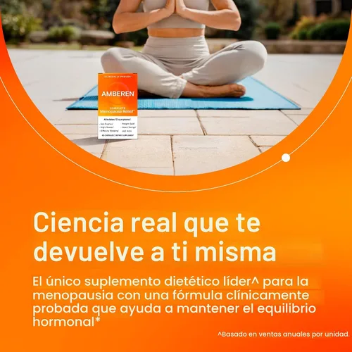 Vista 5 de Amberen Alivio de la Menopausia, Promueve Equilibrio Hormonal, 60 cápsulas