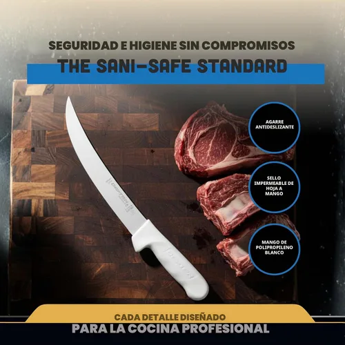 Vista 7 de Dexter -Russell - Cuchillo de rotura de 8 pulgadas Hoja de acero de alto carbono Mango de polipropileno blanco Serie Sani-Safe de grado