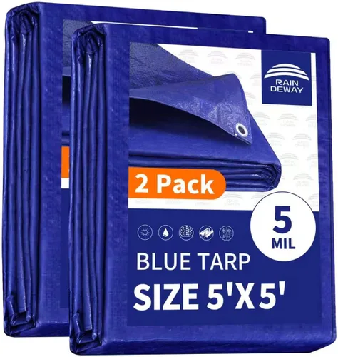 Vista 34 de RAINDEWAY Tarps - Lona impermeable de color azul de 4 x 16 pies de grosor, resistente a desgarros, multiusos, para techo, campamento, automóvil