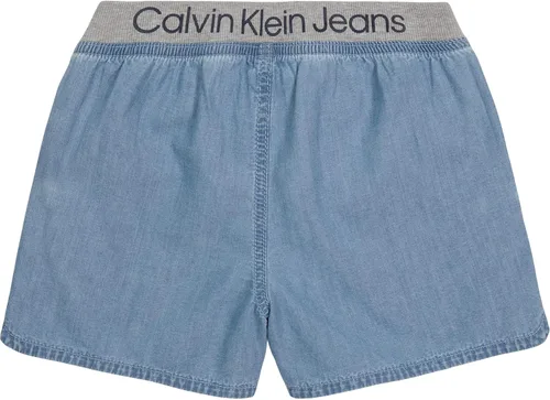 Vista 2 de Calvin Klein Pantalones cortos de mezclilla ligeros para niñas