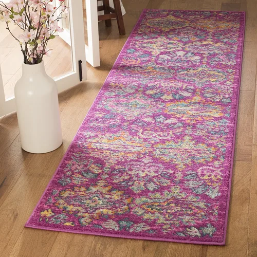 Vista 6 de SAFAVIEH Madison Collection - Alfombra decorativa de 2 pies 3 pulgadas x 3 pies 11 pulgadas, color azul y naranja, diseño de damasco bohemio,