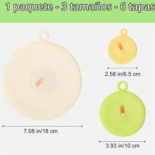 Vista 2 de Tapas elásticas de silicona para almacenamiento de alimentos, tapas reutilizables elásticas y selladas con pestaña de extracción fácil de abrir e