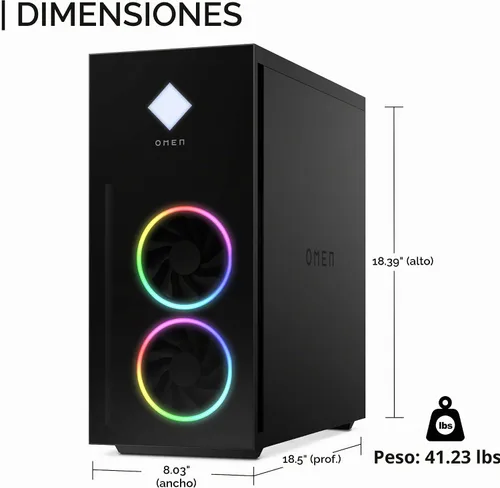 Vista 8 de HP OMEN 40L Gaming Tower, i7-14700F, GTX 1660 Super, 16GB DDR5, 1TB SSD