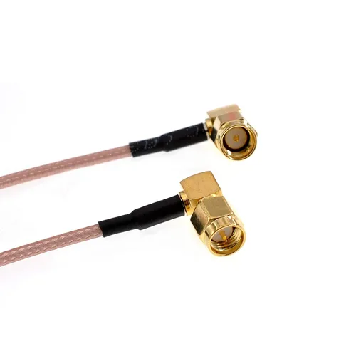 Vista 3 de 2 unids 3.3 ft/39.3 "SMA macho en ángulo recto a SMA macho extensión de ángulo recto RG316 cable coaxial puente ideal para transmisión de señal