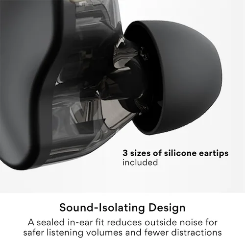 Vista 6 de MEE audio CORE 2 Auriculares híbridos con cable con monitor intrauditivo de Negro