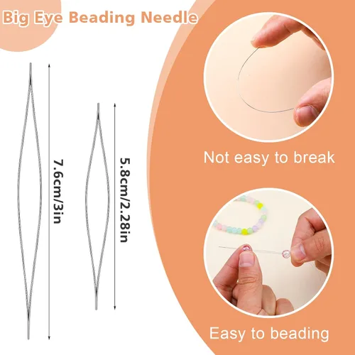 Vista 4 de UOOU 4 rollos de cuerda de pulsera de 0.016 in, cuerda elástica para pulseras 60m Stretchy String for Bracelet Making, Clear Beading Thread with
