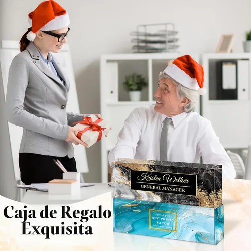 Vista 6 de Placa de identificación personalizada para escritorio, placa de nombre