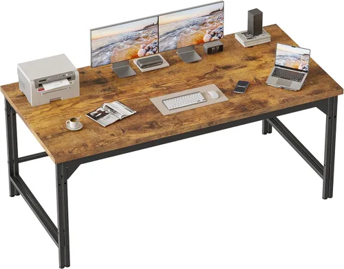Vista 8 de Mericonia Escritorio para computadora, escritorio de juegos para espacios pequeños, mesa de estilo moderno y simple para oficina en casa, mesa