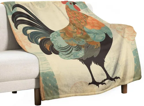 Vista 19 de Manta de gallo con encanto de campo, manta de forro polar de felpa de 30 x 40 pulgadas, manta de franela súper suave para decoración de sofá, cama