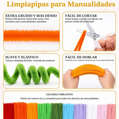 Vista 4 de QUEFE 1000 piezas de limpiadores de tuberías a granel para manualidades