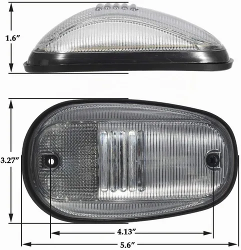 Vista 7 de Partsam 5 luces de techo de cabina transparente/ámbar 45LED compatibles con Dodge Ram 1500 2500 3500 4500 5500 Pickup 2003 2004 2005 2006 2007 2008