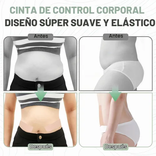Vista 3 de 20 cintas de vientre precortadas, cinta impermeable de control de abdomen para levantamiento de grasa abdominal y espalda plana, cinta elástica