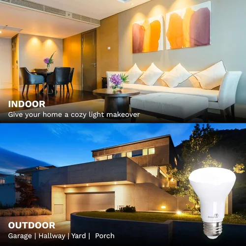 Vista 4 de Bioluz LED Paquete de 2 Bombillas LED BR20 Luz de Inundación Interior R20 Regulables Alto CRI 2700K Blanco Cálido, Equivalente a 50 Vatios Usa 7W
