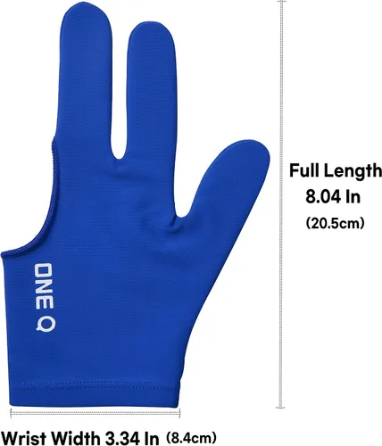 Vista 6 de ONEQ 3 dedos guantes de billar Snooker Cue Profesional 3 Colores (Spandex) 5pcs/Set