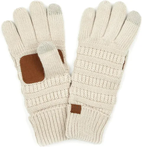 Vista 2 de Gorros Funky Junque's con guantes en combinación, para invierno, forrado, cálido, de punto, para pantalla táctil, para escribir