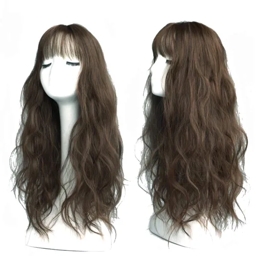 Vista 7 de Pinza de cabello ondulado con clip en parte media con flecos picados gruesos/9.8 in, color negro