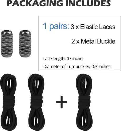 Vista 2 de ZHENTOR Cordones elásticos para zapatos, cordones elásticos sin atar, talla única para todos los zapatos de adultos y niños