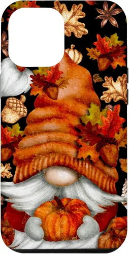 Vista 25 de iPhone 13 Lindo gnomo de Acción de Gracias calabaza otoño árbol otoño hojas caso