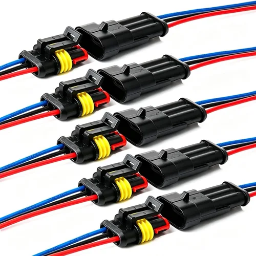Vista 5 de Conector de 2 pines, moldeado por inyección, 16 AWG macho y hembra, conectores impermeables de 2 hilos, conectores de cable eléctrico IP67