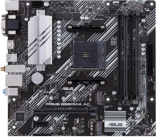 Vista 2 de NEWEGG Combo de memoria CPU de placa base -B550M-A con CPU Ryzen 5 5500 de 6 núcleos de 3.6 GHz y 16 GB (2 x 8 GB) 288 pines PC RAM DDR4 3200 AMD
