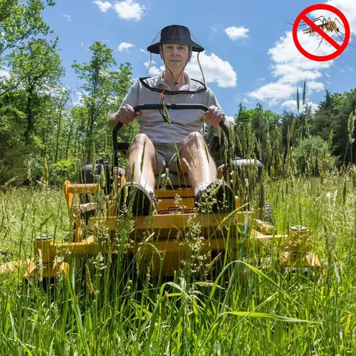 Vista 6 de Paquete de 2 mallas de malla para cabeza de mosquito para senderismo y al aire libre, malla facial de insectos para adultos, equipo de pesca