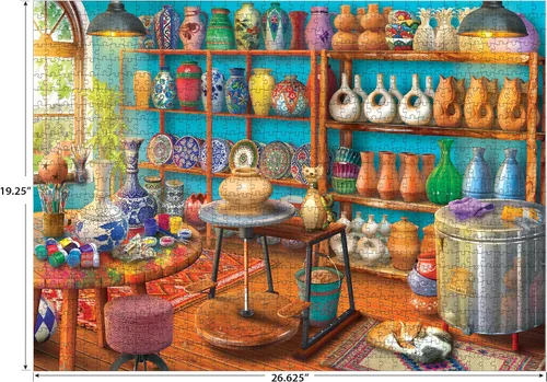 Vista 5 de RoseArt - Hobby Haven - Pottery Studio - Rompecabezas de 1000 piezas para adultos