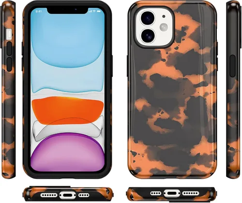 Vista 6 de Funda Linda con Estampado de Guepardo para iPhone 11, Funda de Caparazón de Tortuga de 6.1 Pulgadas, Diseño Estético, Moderno, Fresco, de Lujo