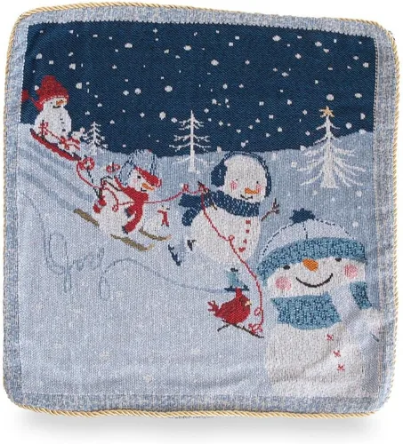 Vista 6 de BestPysanky Juego de 2 fundas de almohada con diseño de muñecos de nieve que disfrutan de invierno y desfile de Navidad