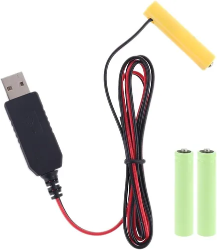 Vista 12 de tegongse LR6 AAA Eliminador de Batería 2M Cable de alimentación USB Reemplazar 1-4 pilas AAA - 1.5v/3v/4.5v/6v 2AAA