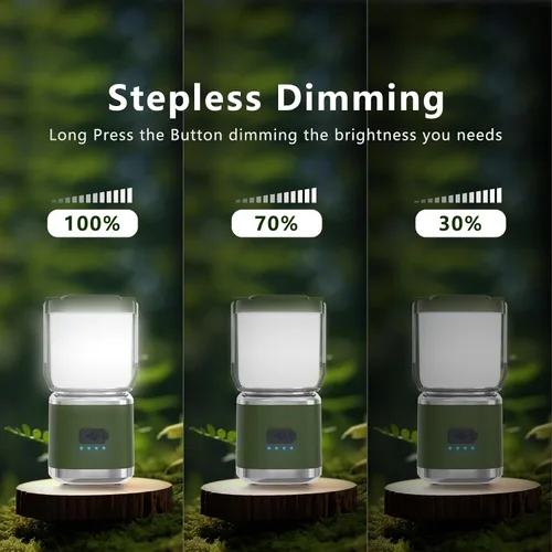 Vista 5 de Linterna de camping portátil recargable de 4 pulgadas, linterna de luces LED de camping de 2000 lm con luz roja y 20 horas de funcionamiento
