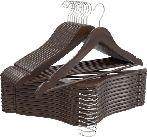 Vista 24 de Utopia Home Perchas de madera de alta calidad, paquete de 20 – Percha duradera y delgada – Percha para trajes con gancho giratorio de 360 grados
