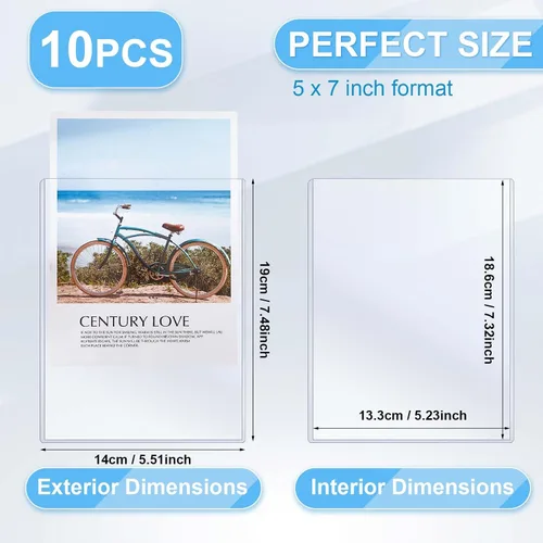 Vista 2 de 10 fundas rígidas para tarjetas de 5 x 7 pulgadas, protectores rígidos para tarjetas, protectores de hojas de páginas, de plástico duro, carga
